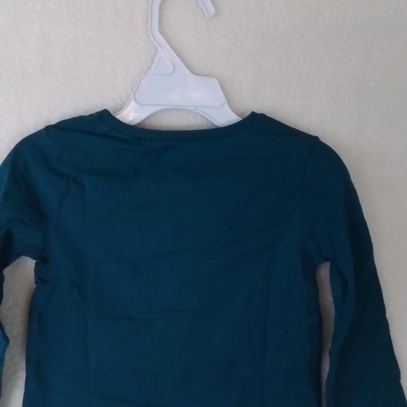 Carter's Kid Long Sleeve‎ Cotton T-Shirt Girl's Size 2T Teal w/ Diversity Theme - Picture 6 of 9